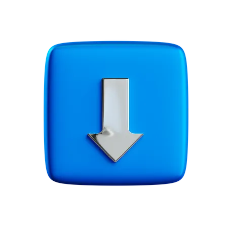 Free Down Button  3D Icon