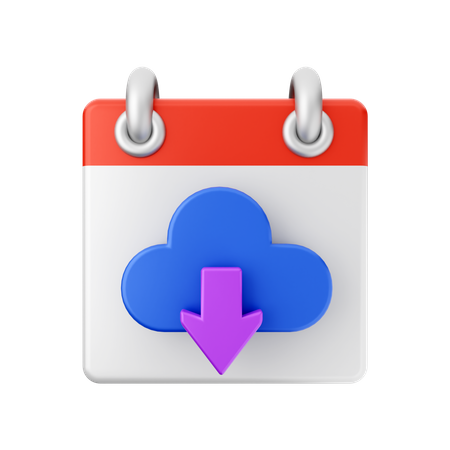 Free Download Cloud Calendar  3D Icon