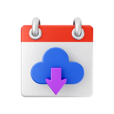 Free Download Cloud Calendar  3D Icon