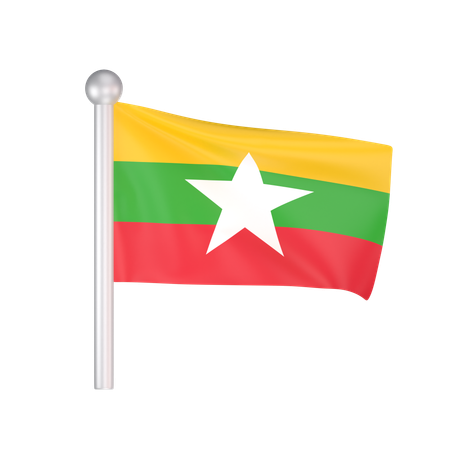 Free Drapeau du Myanmar  3D Icon