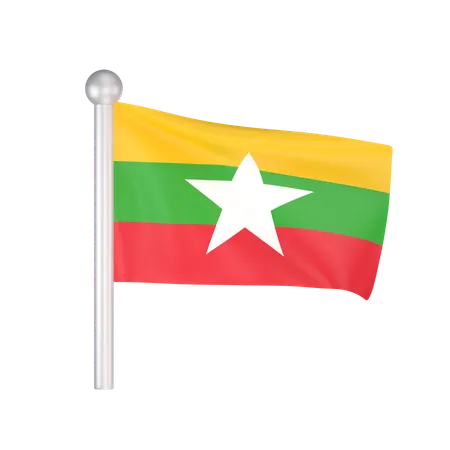 Free Drapeau du Myanmar  3D Icon