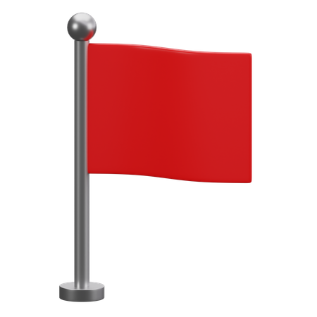 Free Drapeau rouge  3D Icon