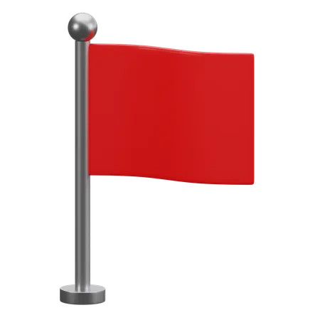 Free Drapeau rouge  3D Icon