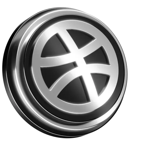 Free Dribbble Logo With 3 D Effect In Silver And Black 3D Icon