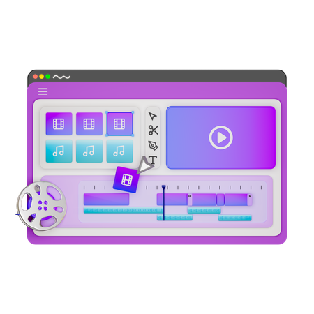 Free Edição de vídeo  3D Icon