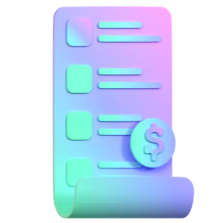 Free Einkaufsrechnung  3D Icon