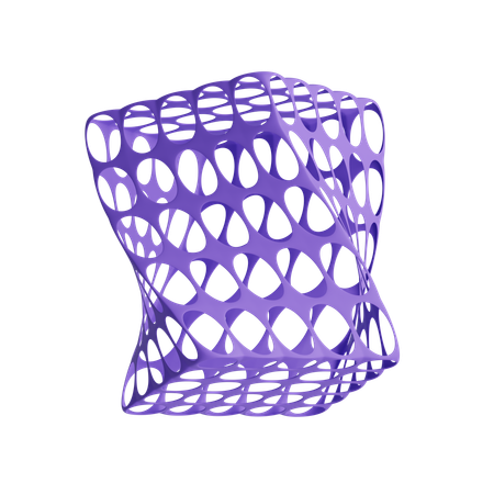 Free Elliptical twisted cuboid  3D Icon