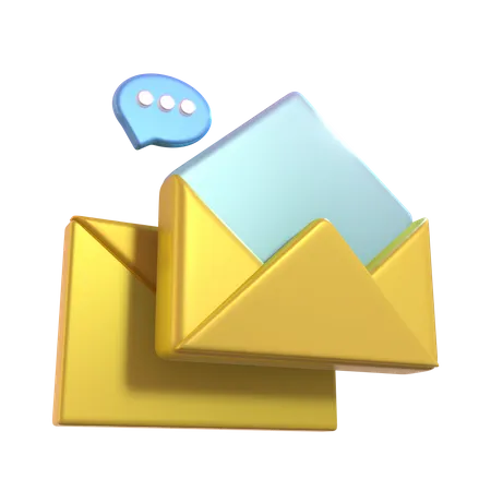 Free Enhance Your Digital Projects With This 3 D Illustration Of An Email Complete With Engaging Chat Content 3D Icon