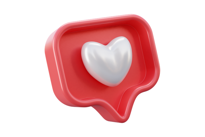 Free Amor nas redes sociais ou emoji de coração  3D Icon