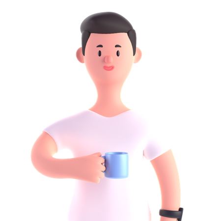 Free Empresario sosteniendo una taza  3D Icon