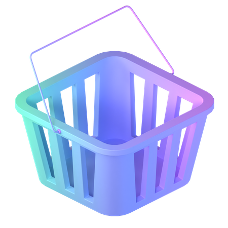 Free Empty Shopping Bucket  3D Icon