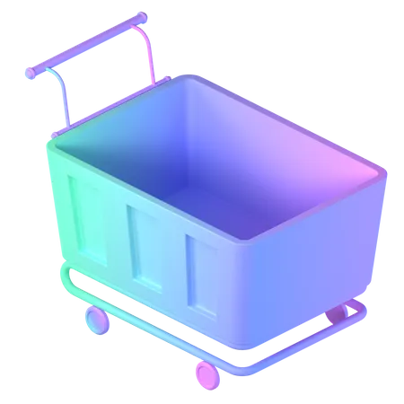 Free Empty Shopping Trolley  3D Icon