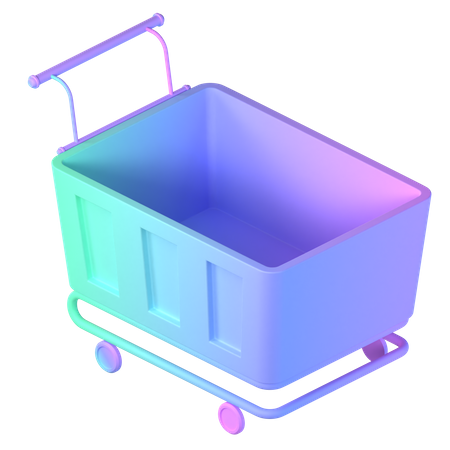 Free Empty Shopping Trolley  3D Icon