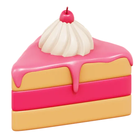 Free Stück Erdbeerkuchen  3D Icon