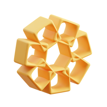 Free Hepta cuboides de estructura metálica  3D Illustration