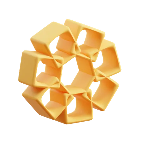 Free Hepta cuboides de estructura metálica  3D Illustration