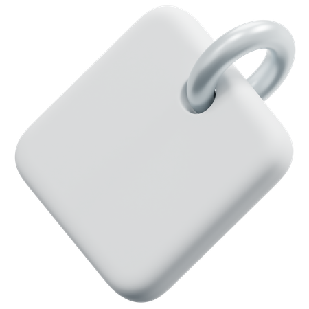 Free Etiqueta quadrada com borda suave em branco  3D Icon