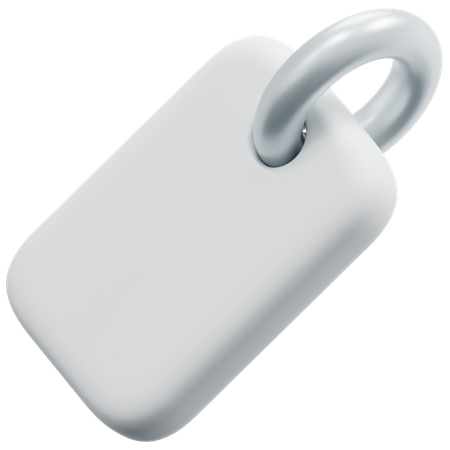 Free Etiqueta retangular arredondada em branco  3D Icon