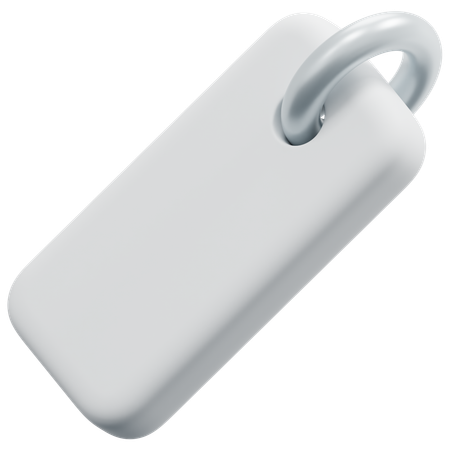 Free Etiqueta retangular arredondada vertical em branco  3D Icon