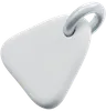 etiqueta triangular arredondada em branco
