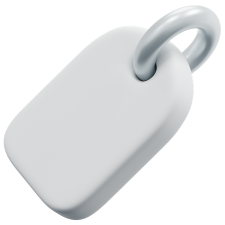 Free Etiqueta vertical arredondada em branco  3D Icon
