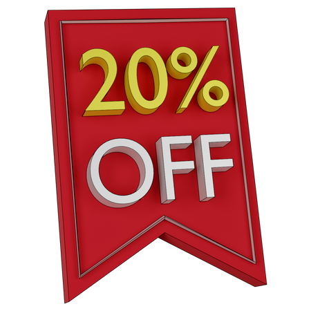Free Étiquette de réduction de 20 pour cent  3D Icon