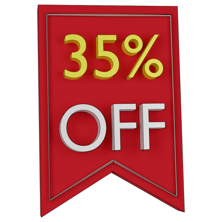 Free Étiquette de réduction de 35 pour cent  3D Icon