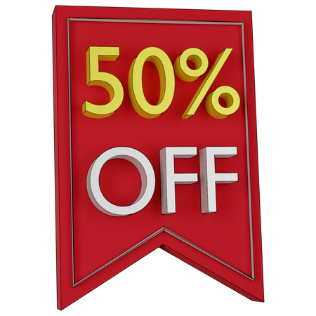Free Étiquette de réduction de 50 pour cent  3D Icon