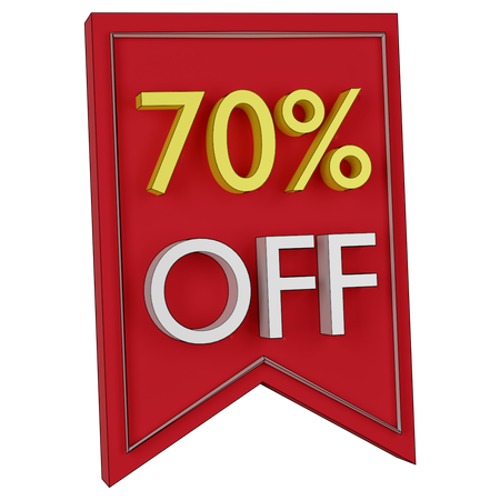 Free Étiquette de réduction de 70 pour cent  3D Icon