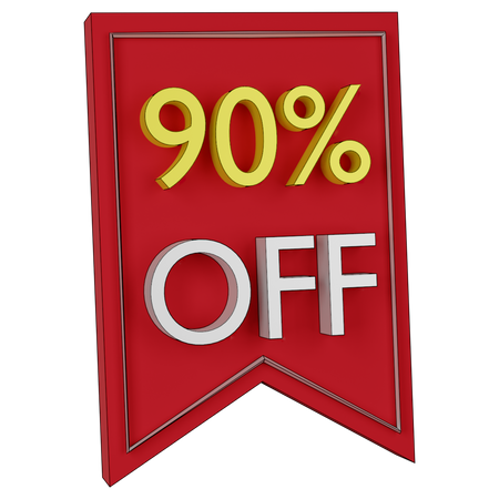 Free Étiquette de réduction de 90 pour cent  3D Icon