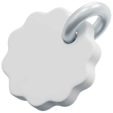Free Étiquette festonnée vierge  3D Icon