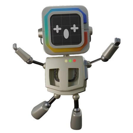 Free Excited Robot  3D Icon