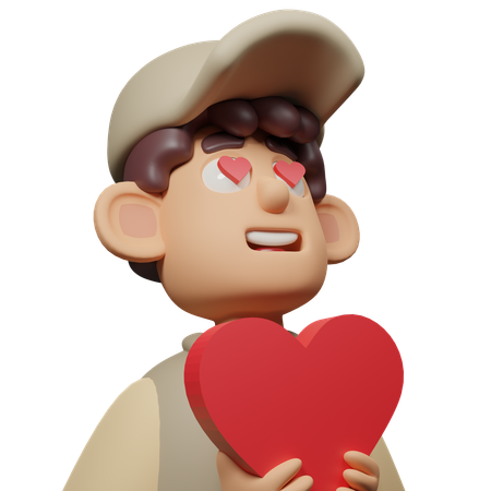 Free Personaje con expresión de enamoramiento  3D Icon