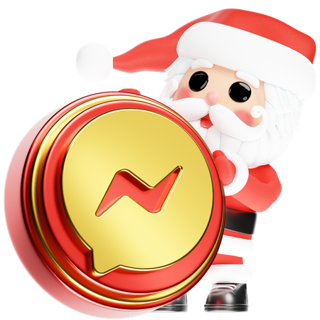 Free クリスマスのFacebookメッセンジャーを持つサンタ・カルス  3D Icon