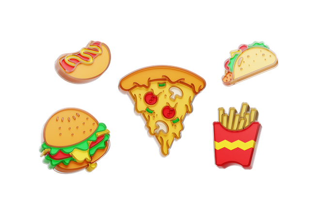 Free Fast Food 3D Illustration