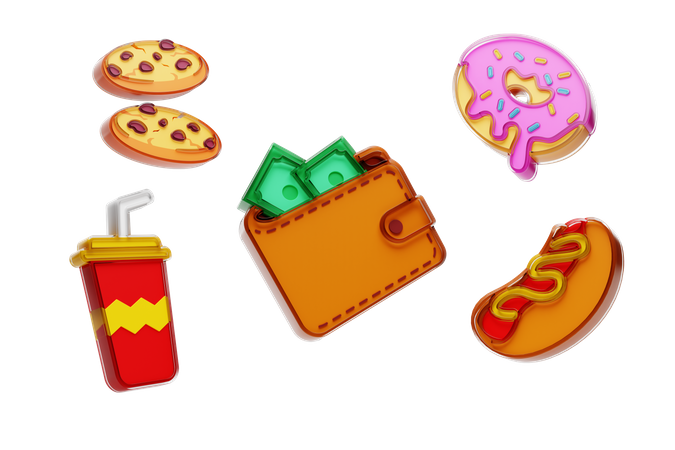 Free Fast Food Payment  3D Icon