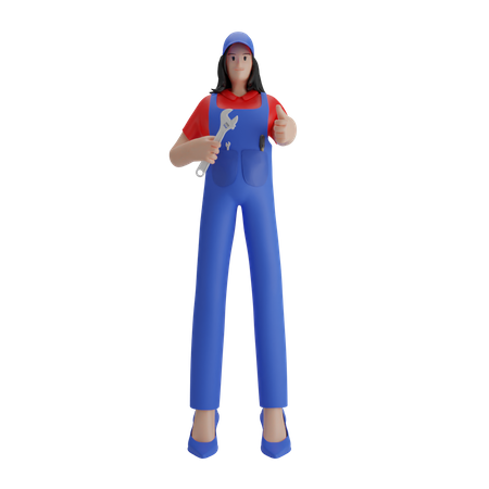 Free Female mechanic  3D Illustration