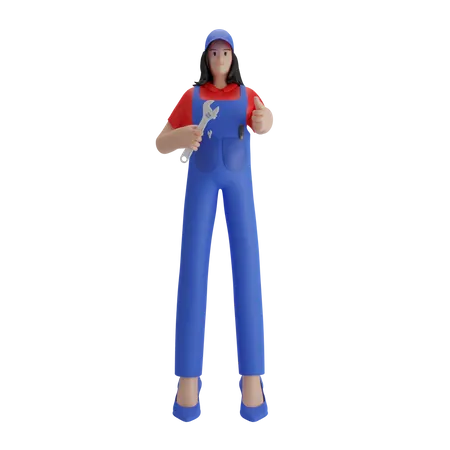 Free Female mechanic  3D Illustration