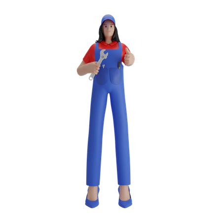 Free Female mechanic  3D Illustration