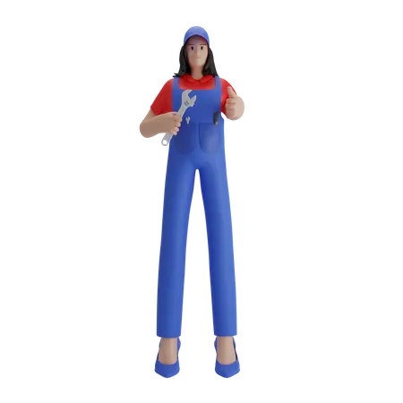 Free Mecânica feminina  3D Illustration