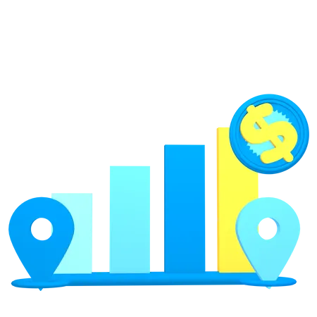 Free Financial Growth Chart  3D Icon