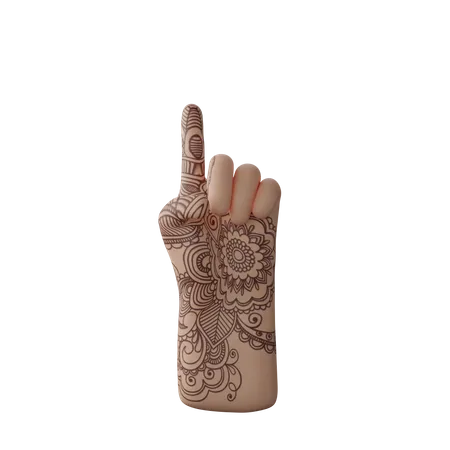 Free Finger nach oben Geste  3D Illustration