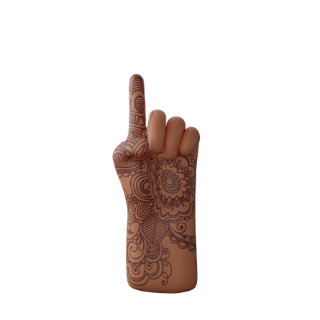 Free Finger up gesture  3D Illustration