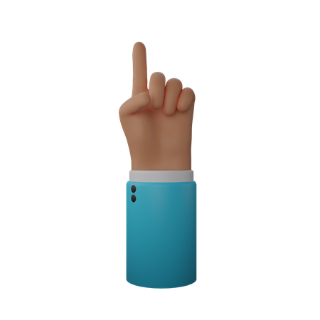 Free Finger up gesture  3D Illustration