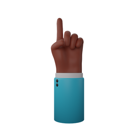 Free Finger up gesture  3D Illustration