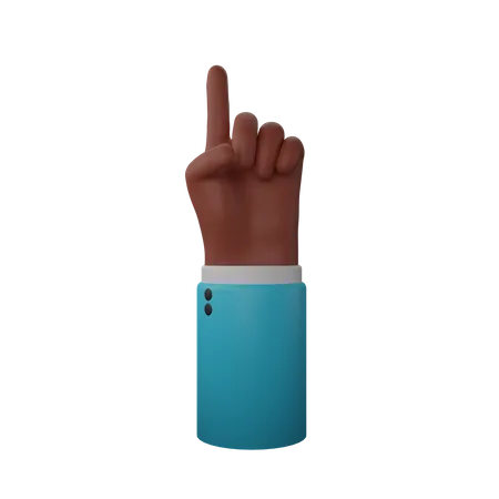 Free Finger up gesture  3D Illustration