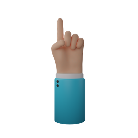 Free Finger up gesture  3D Illustration