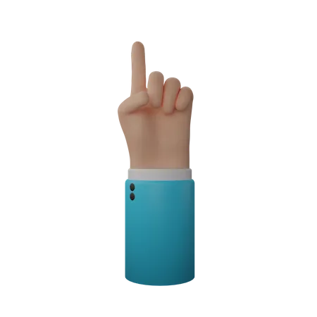 Free Finger up gesture  3D Illustration