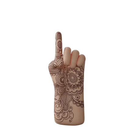 Free Finger up gesture  3D Illustration