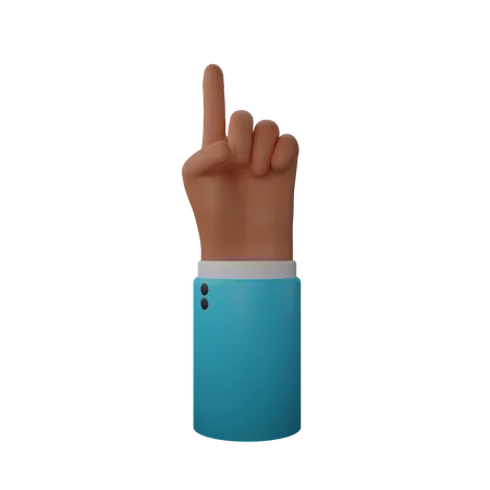 Free Finger up gesture  3D Illustration